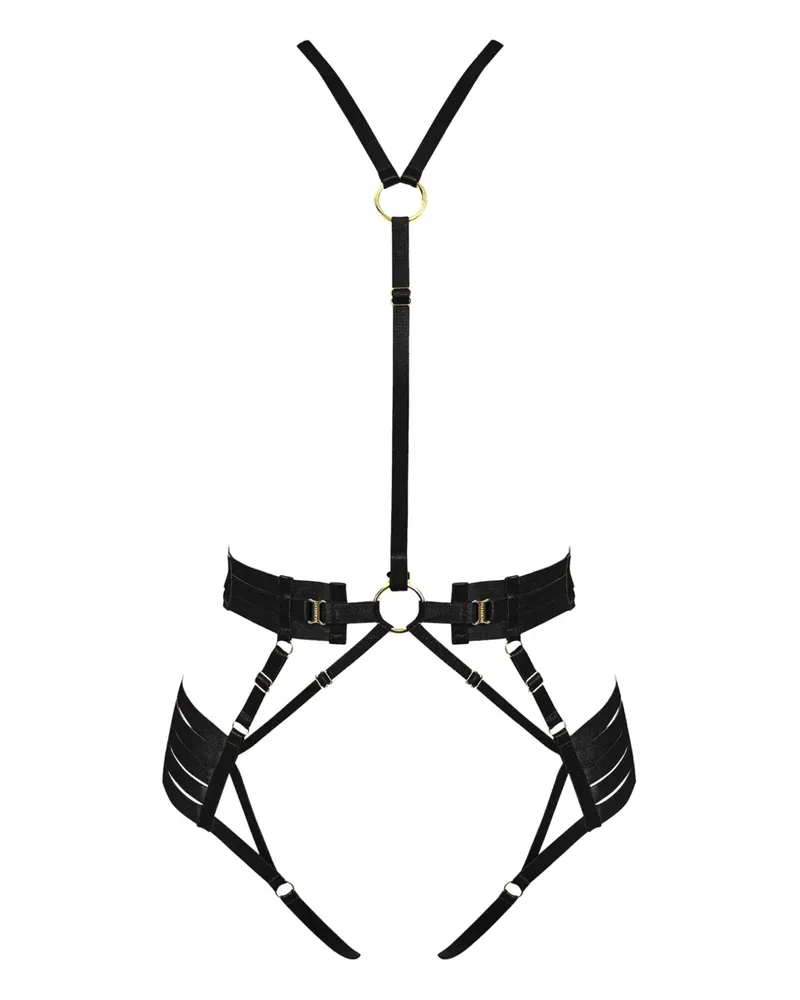 Bordelle Riemen-Harness - Schwarz Schwarz