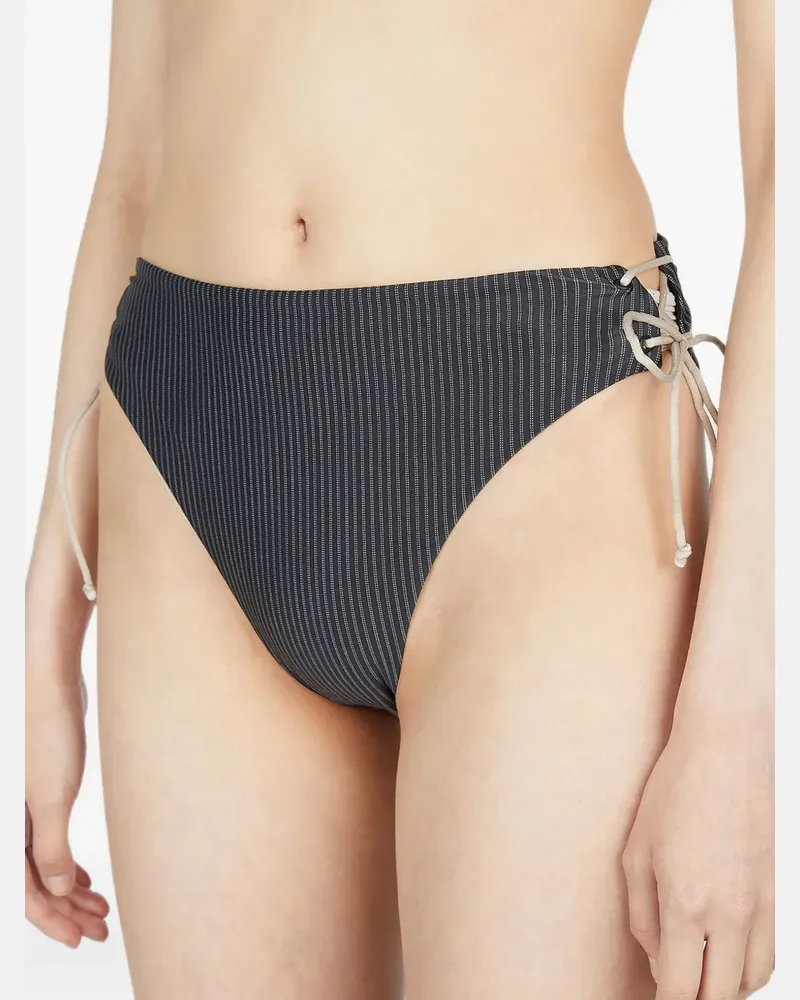 St. Agni striped self-tie bikini bottoms - Schwarz Schwarz