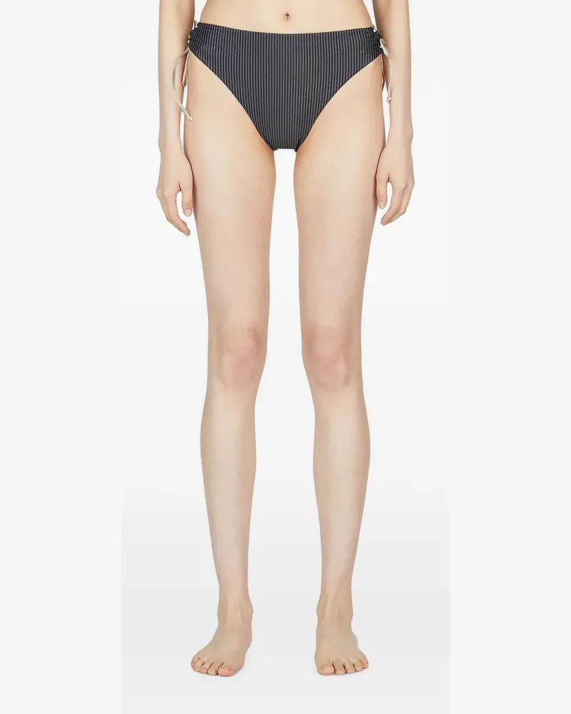 St. Agni striped self-tie bikini bottoms - Schwarz Schwarz