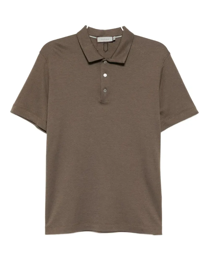 Canali Klassisches Poloshirt - Braun Braun