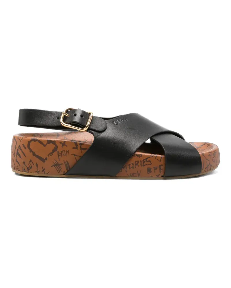 Chloé Maxime graffiti-print sandals - Schwarz Schwarz