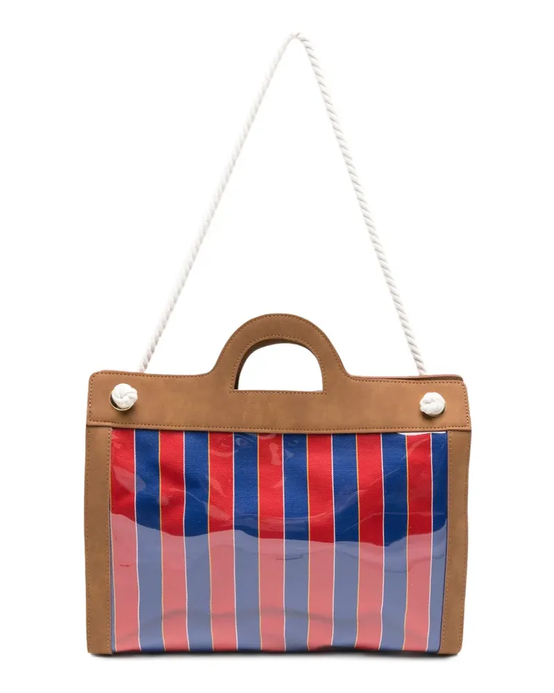 La Milanesa large Dalia striped tote bag - Blau Blau