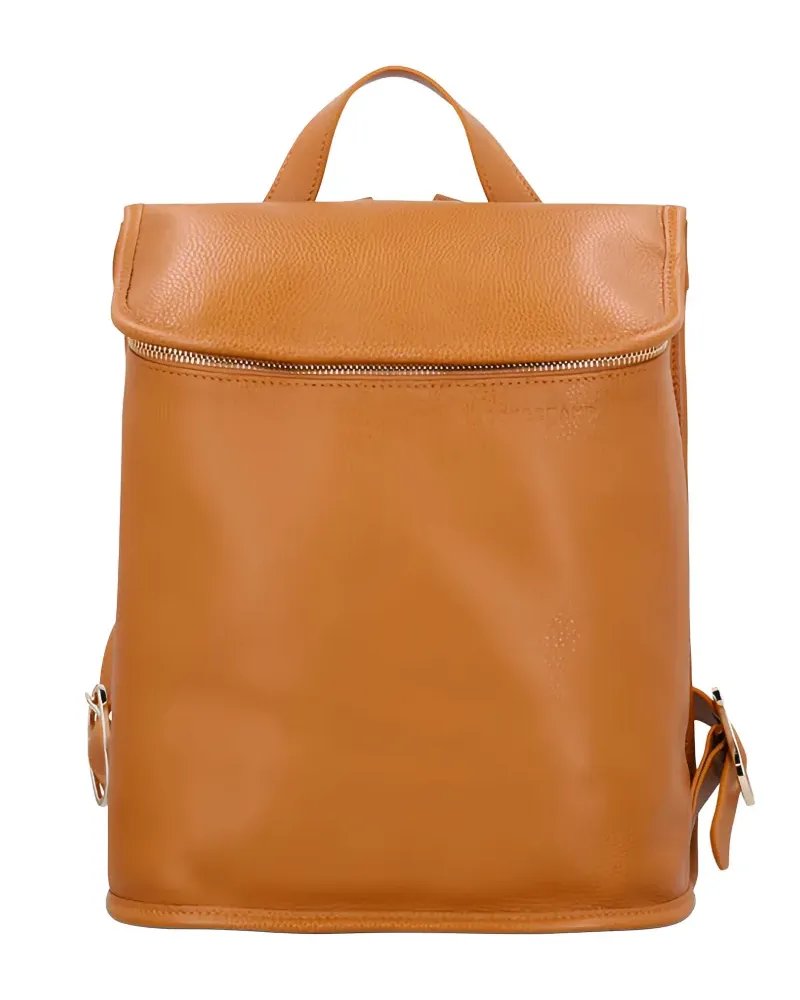 Longchamp medium Le Foulonné leather backpack - Nude Nude
