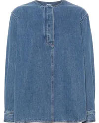 Totême Kragenloses Jeanshemd Blau