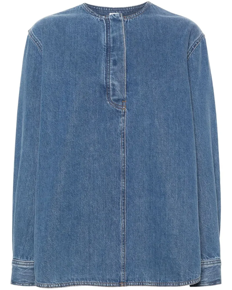 Totême Kragenloses Jeanshemd - Blau Blau