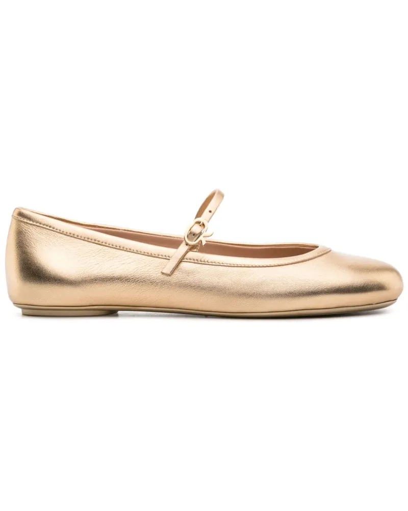 Gianvito Rossi Carla Ballerinas mit Schnalle - Gold Gold