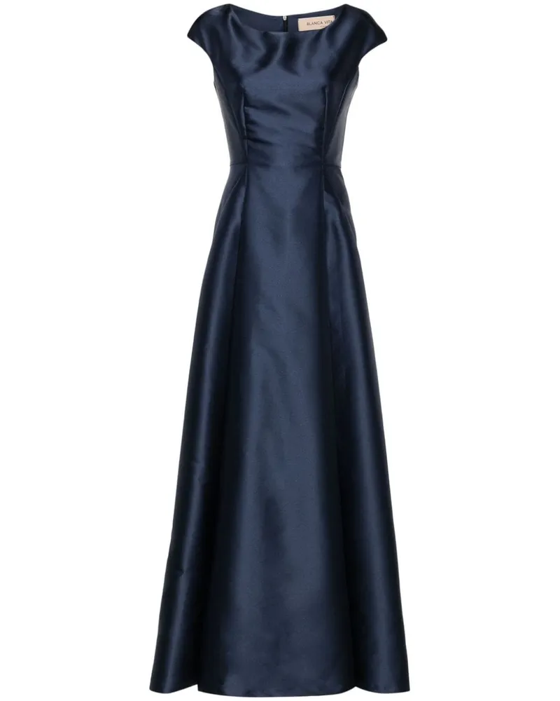 Blanca Arnica Maxikleid aus Satin Blau