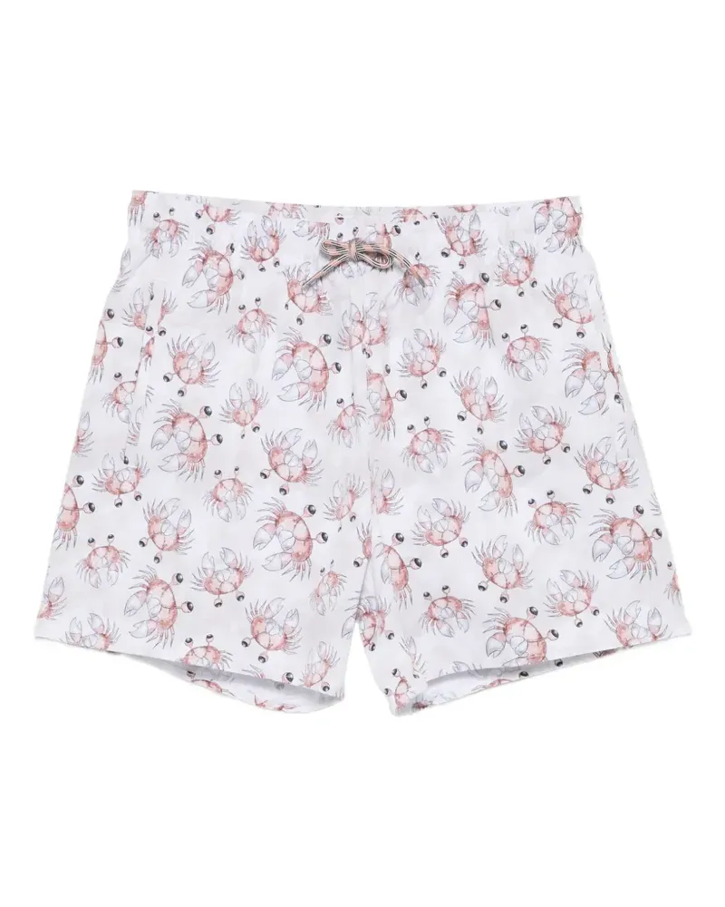 Emporio Armani crab print swim shorts - Weiß Weiß