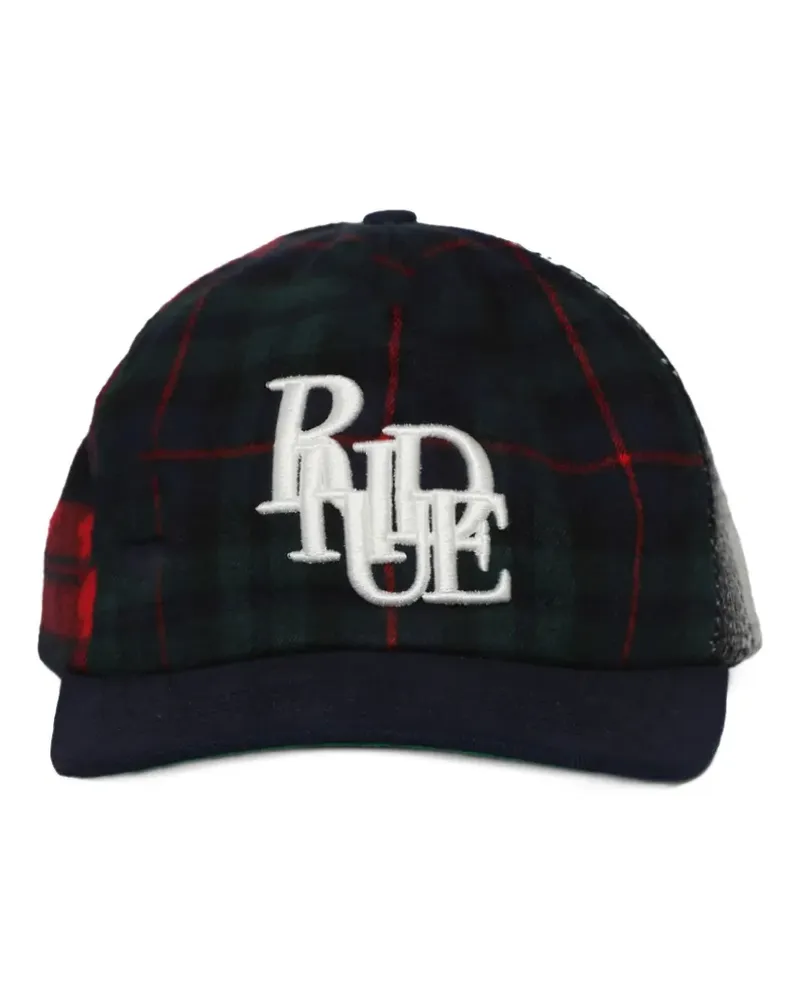 RHUDE Karierte Baseballkappe mit Logo - Rot Rot