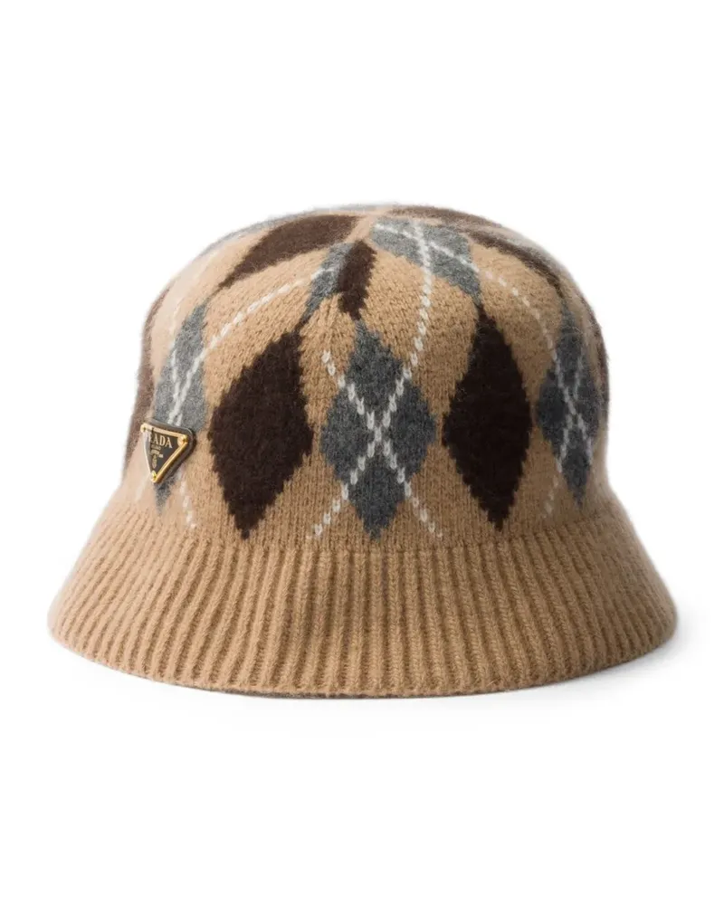 Prada Fischerhut mit Argyle-Muster - Braun Braun