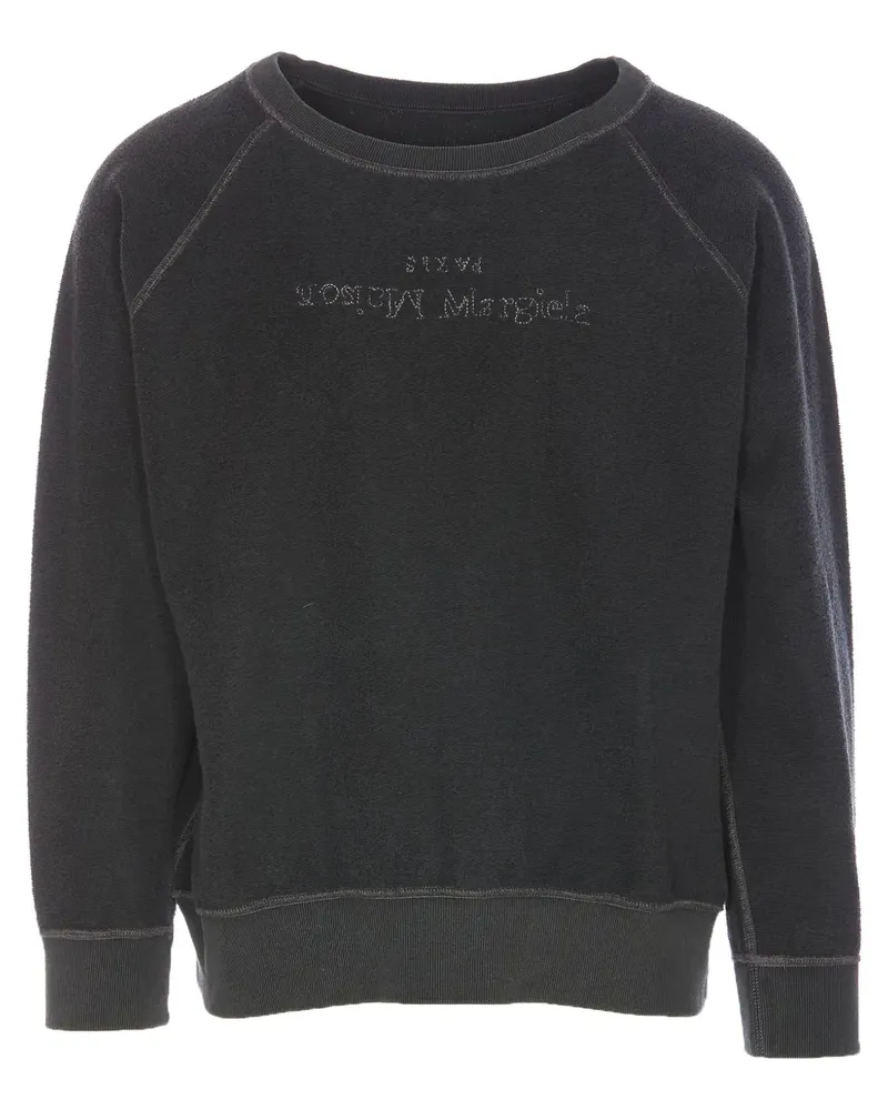 Maison Margiela Sweatshirt mit Logo-Stickerei Grau