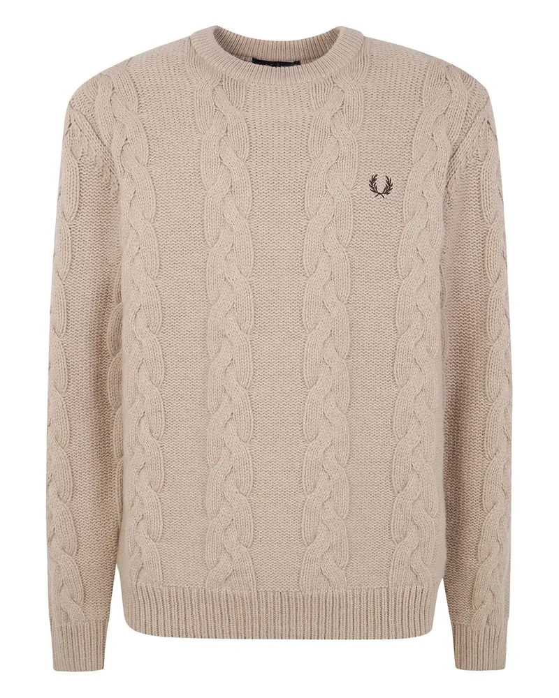 Fred Perry Pullover mit Zopfmuster - Nude Nude