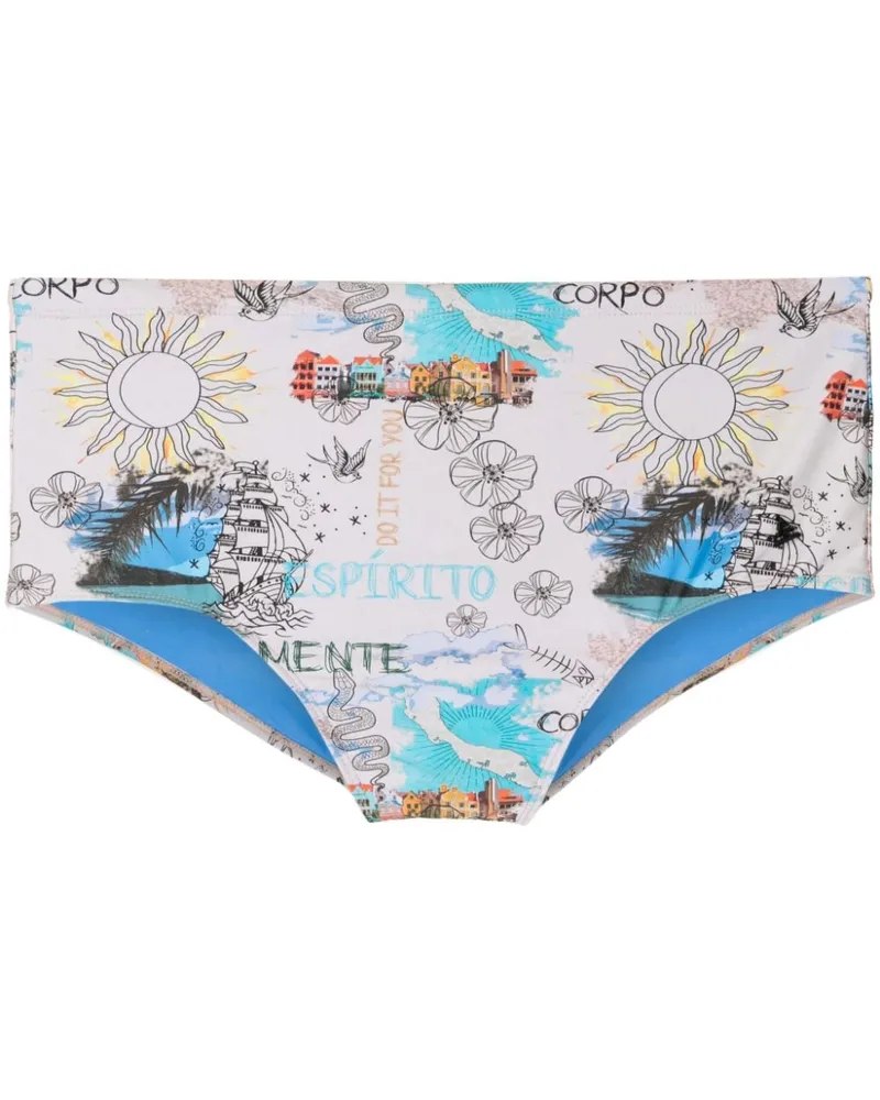 Amir Slama Badeshorts mit grafischem Print - Nude Nude