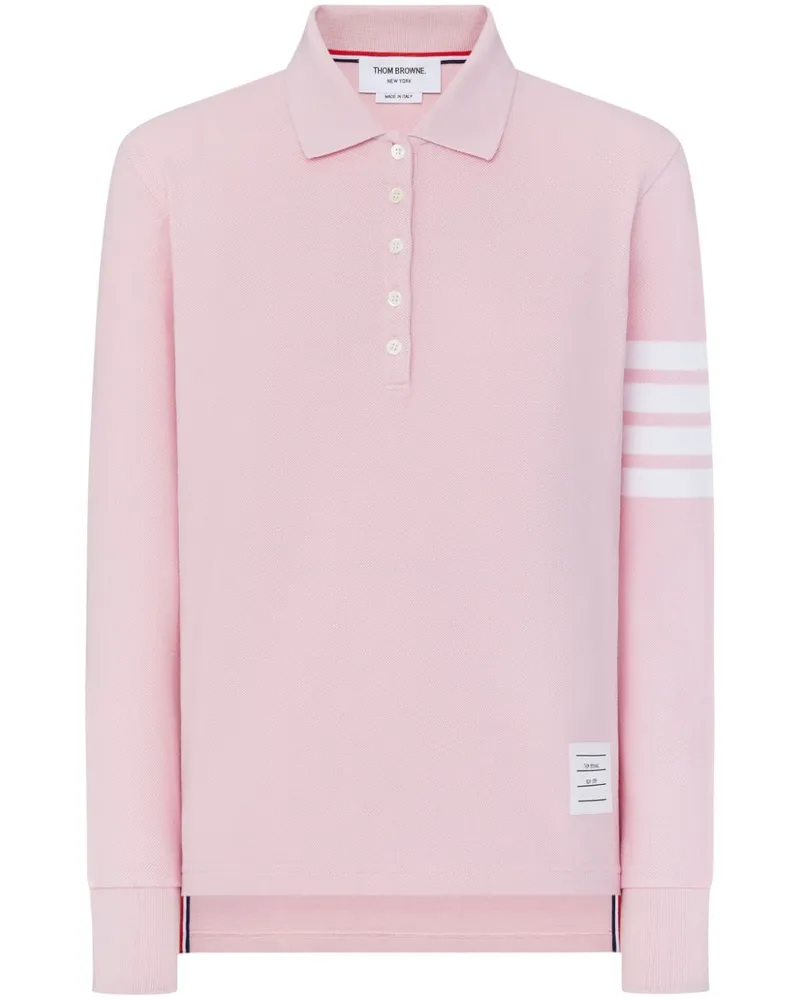 Thom Browne Langärmeliges Poloshirt mit Streifen - Rosa Rosa