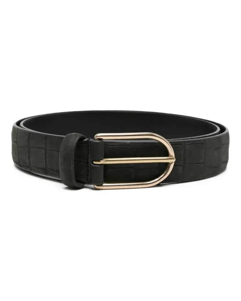 Dell'oglio rounded-buckle leather belt - Schwarz Schwarz