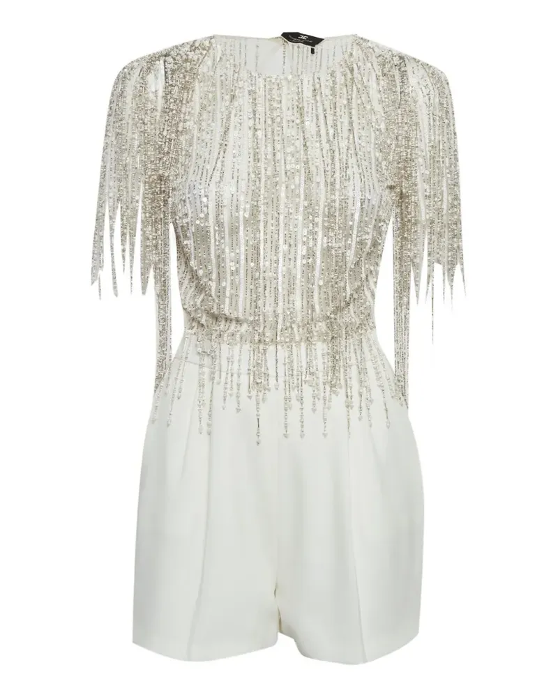 Elisabetta Franchi tulle playsuit - Weiß Weiß