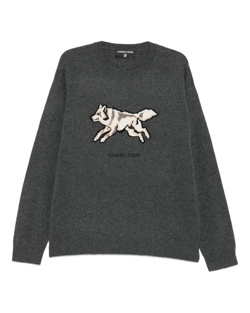 Iceberg Pullover mit Wolfsdetail - Grau Grau