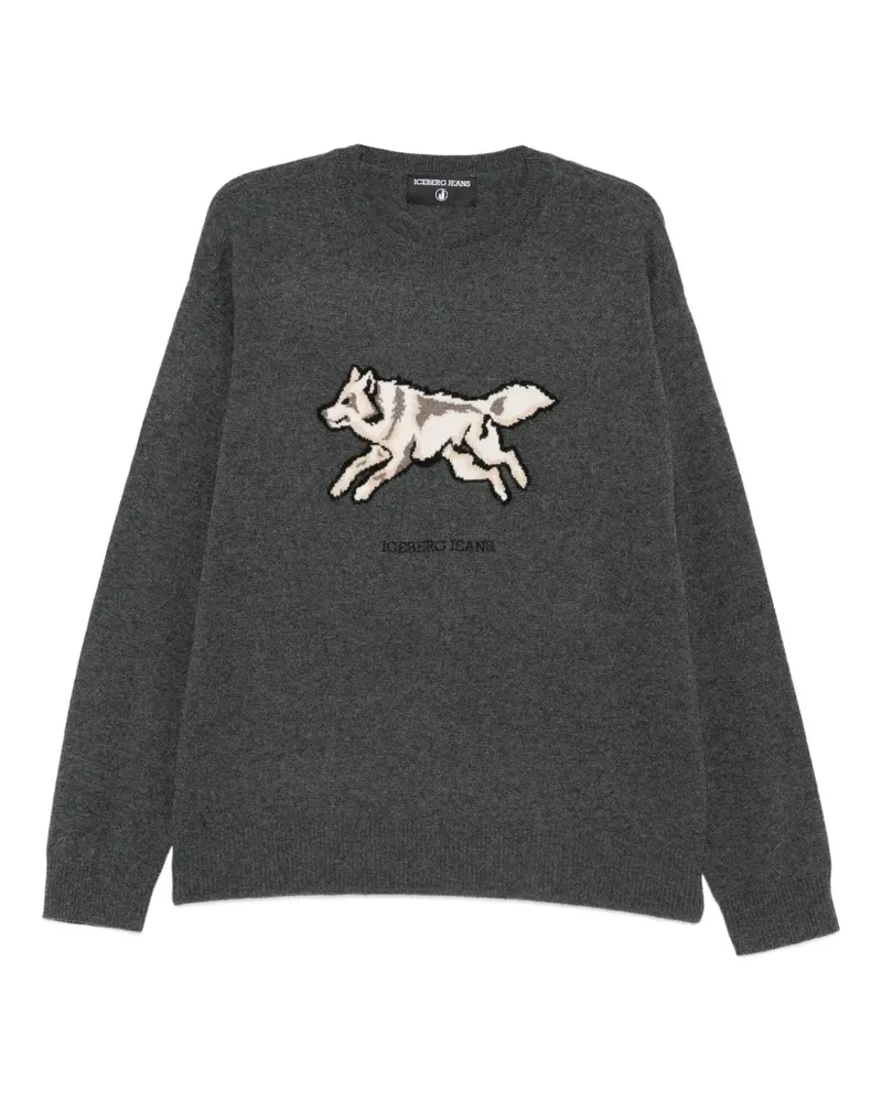 Iceberg wolf-detail sweater - Grau Grau