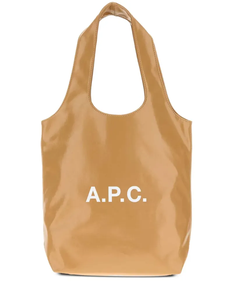 A.P.C. Ninon Shopper mit Logo-Print - Nude Nude
