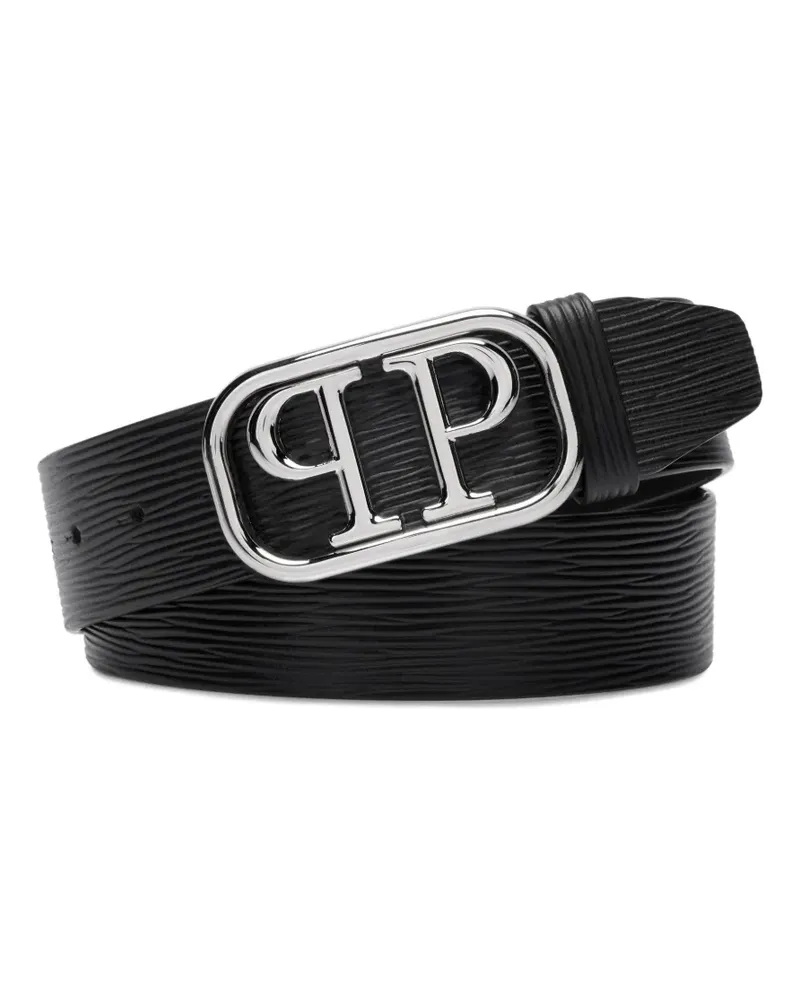 Philipp Plein logo-buckle belt - Schwarz Schwarz