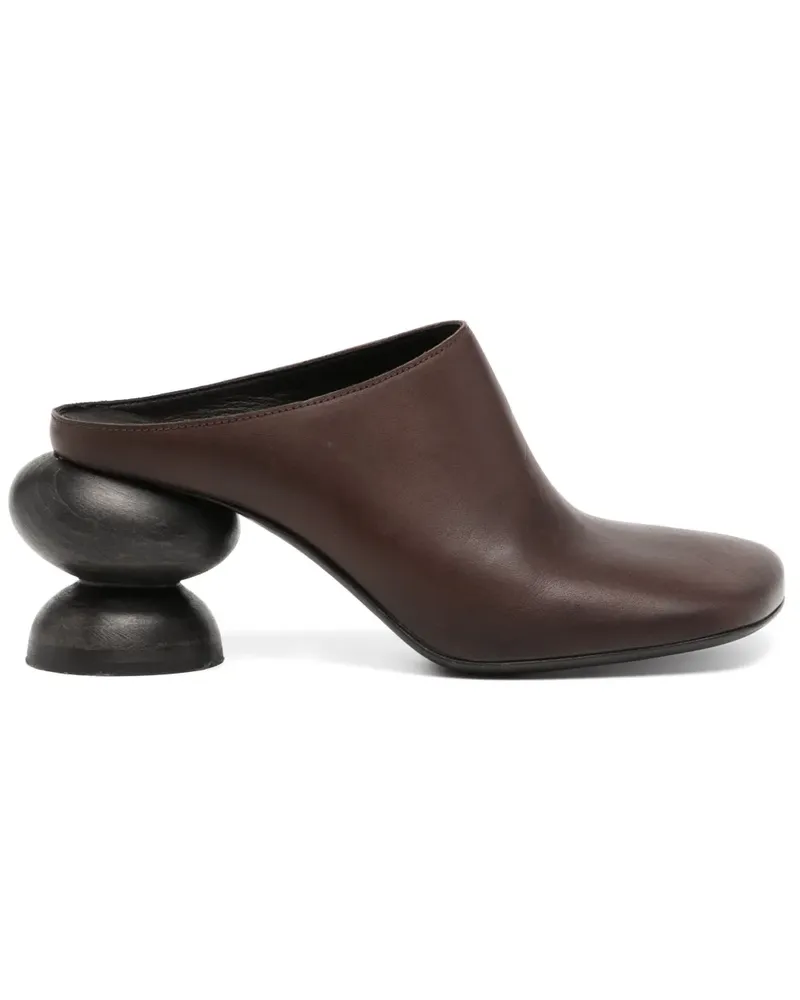 Uma Wang Mules mit Schmucksteinen 75mm - Braun Braun