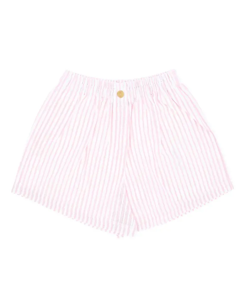 forte_forte Gestreifte Shorts mit Knöpfen - Rosa Rosa