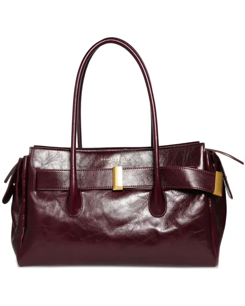 FESTA Milano Große Emeralda Schultertasche mit Gürtelschnalle - Rot Rot