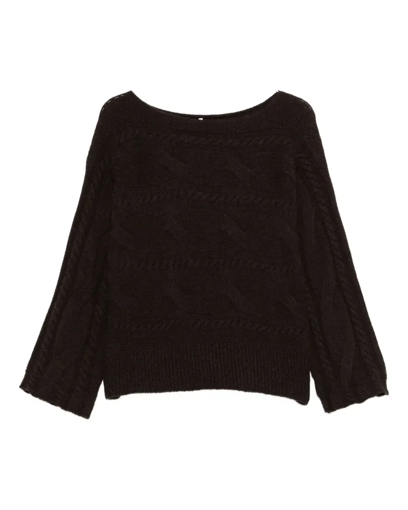 Liviana Conti Pullover mit Zopfmuster - Braun Braun