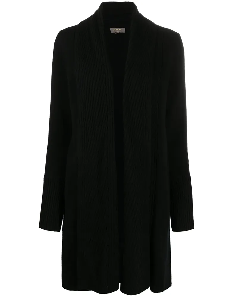 N.Peal Cardigan mit gerippten Details - Schwarz Schwarz