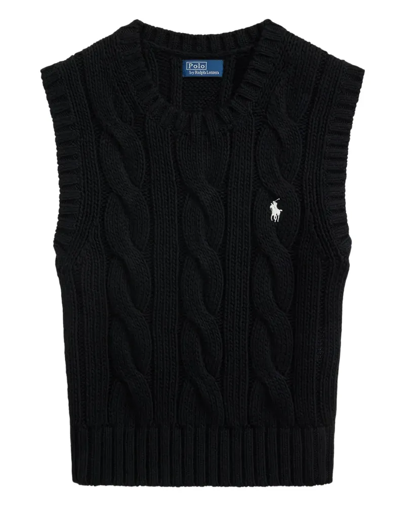 Ralph Lauren Pullunder mit Zopfmuster - 004 POLO BLACK 004