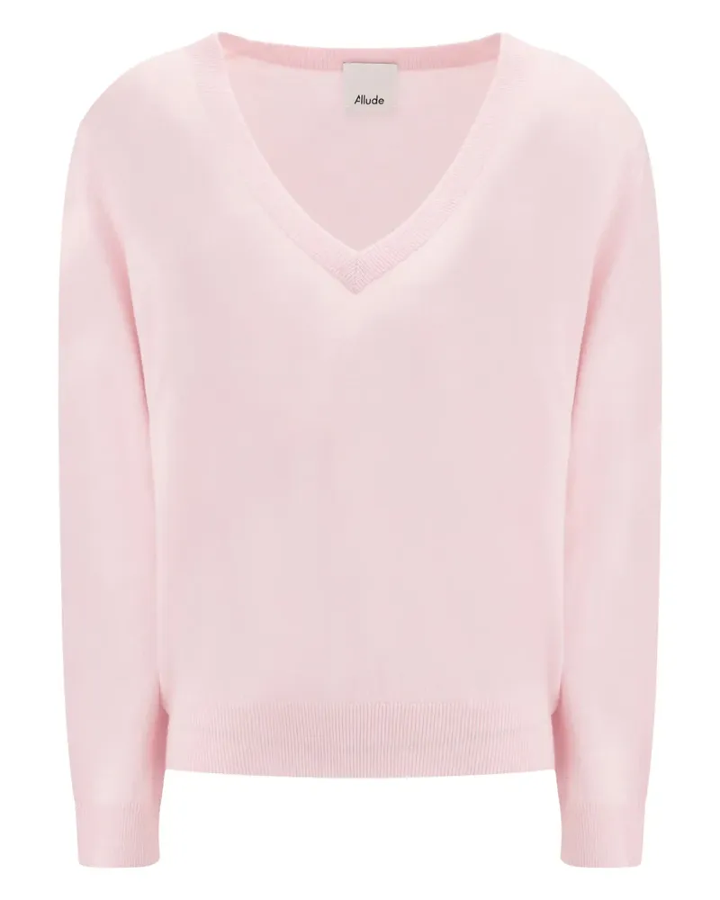 ALLUDE Pullover mit V-Ausschnitt - Rosa Rosa
