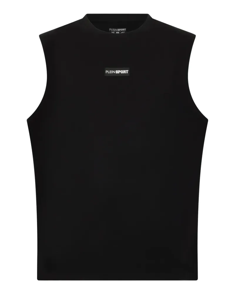 Philipp Plein slub-texture logo-patch tank top - Schwarz Schwarz