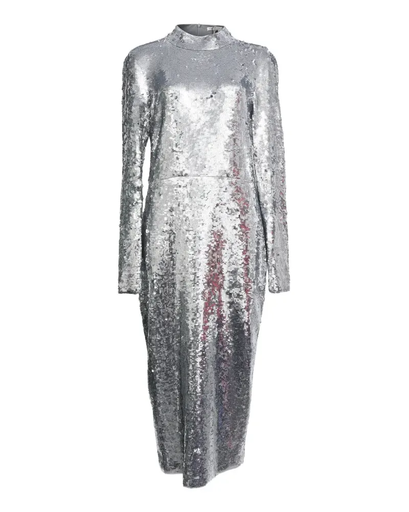 Veronica Beard Nila Midikleid mit Pailletten - Silber Silber