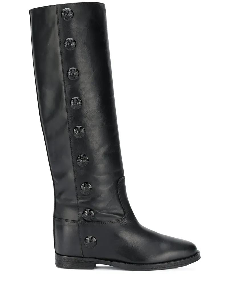 Via Roma 15 studded knee boots - Schwarz Schwarz