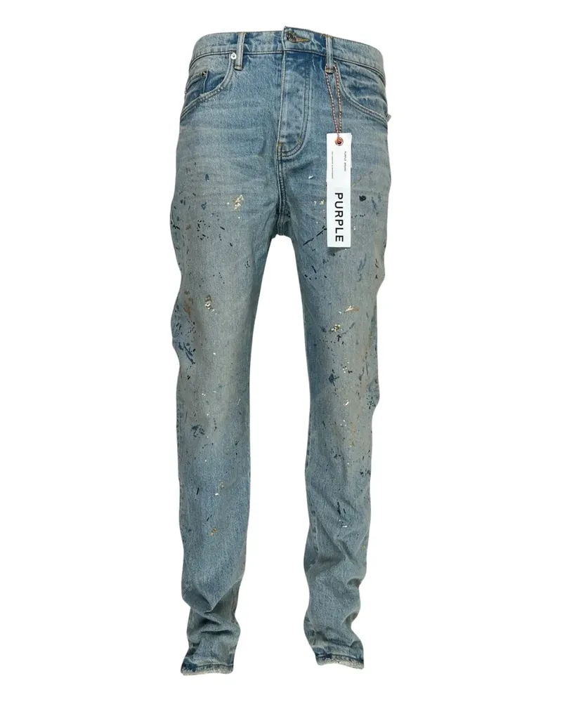 PURPLE BRAND Jeans mit Farbklecksen - Blau Blau