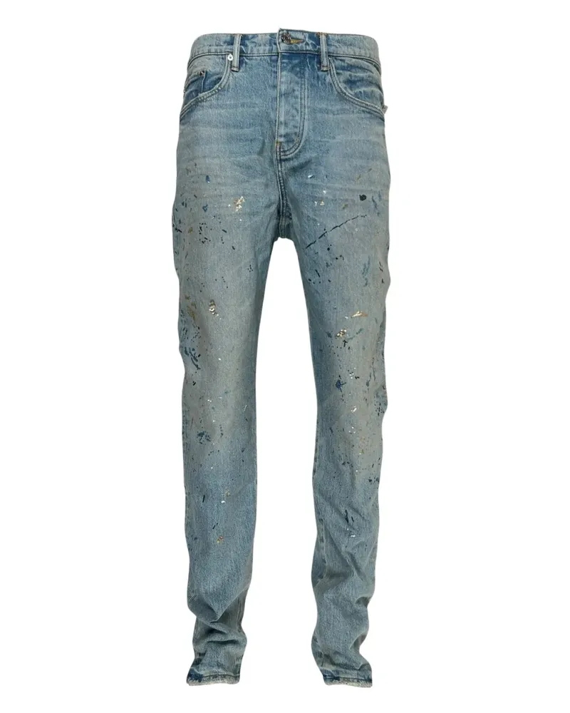 PURPLE BRAND Jeans mit Farbklecksen - Blau Blau