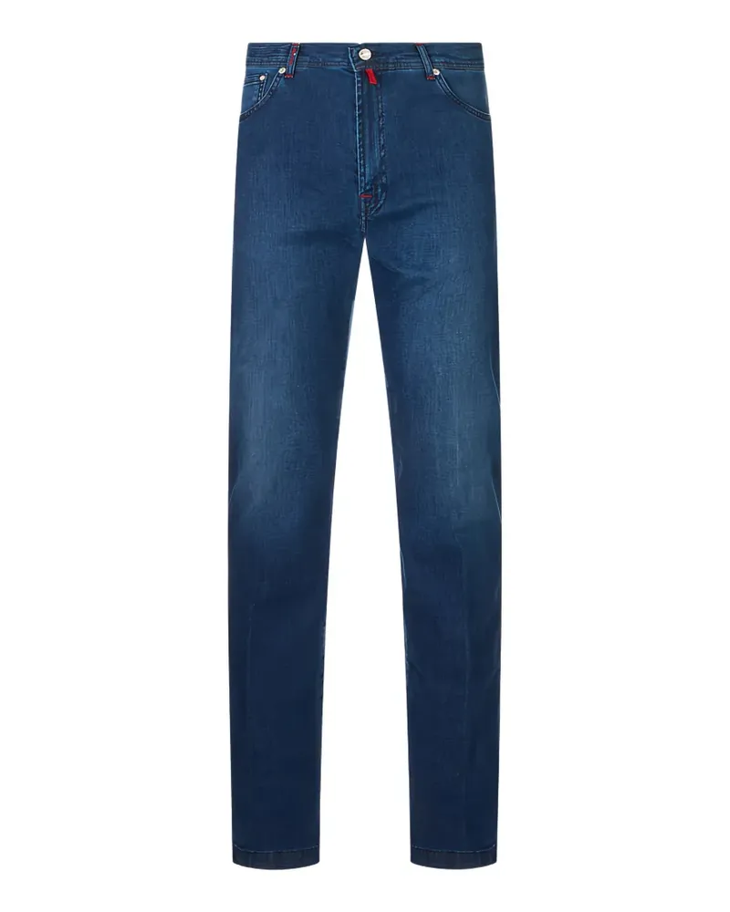 Kiton logo-patch jeans - Blau Blau