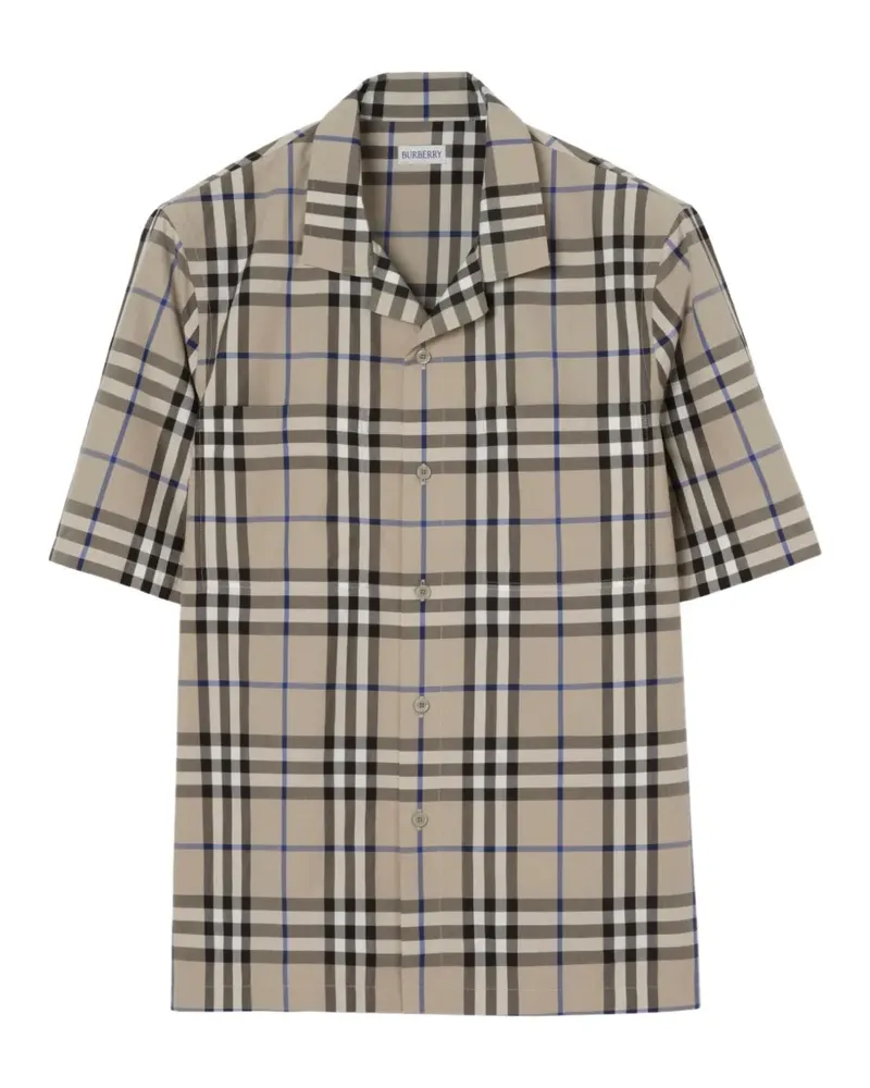 Burberry Popeline-Hemd mit Karomuster - Nude Nude