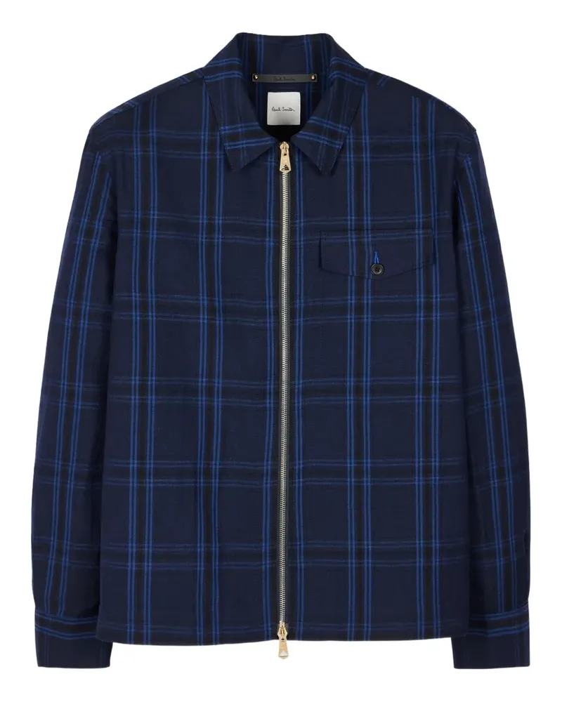 Paul Smith Karierte Hemdjacke mit Reißverschluss - Blau Blau