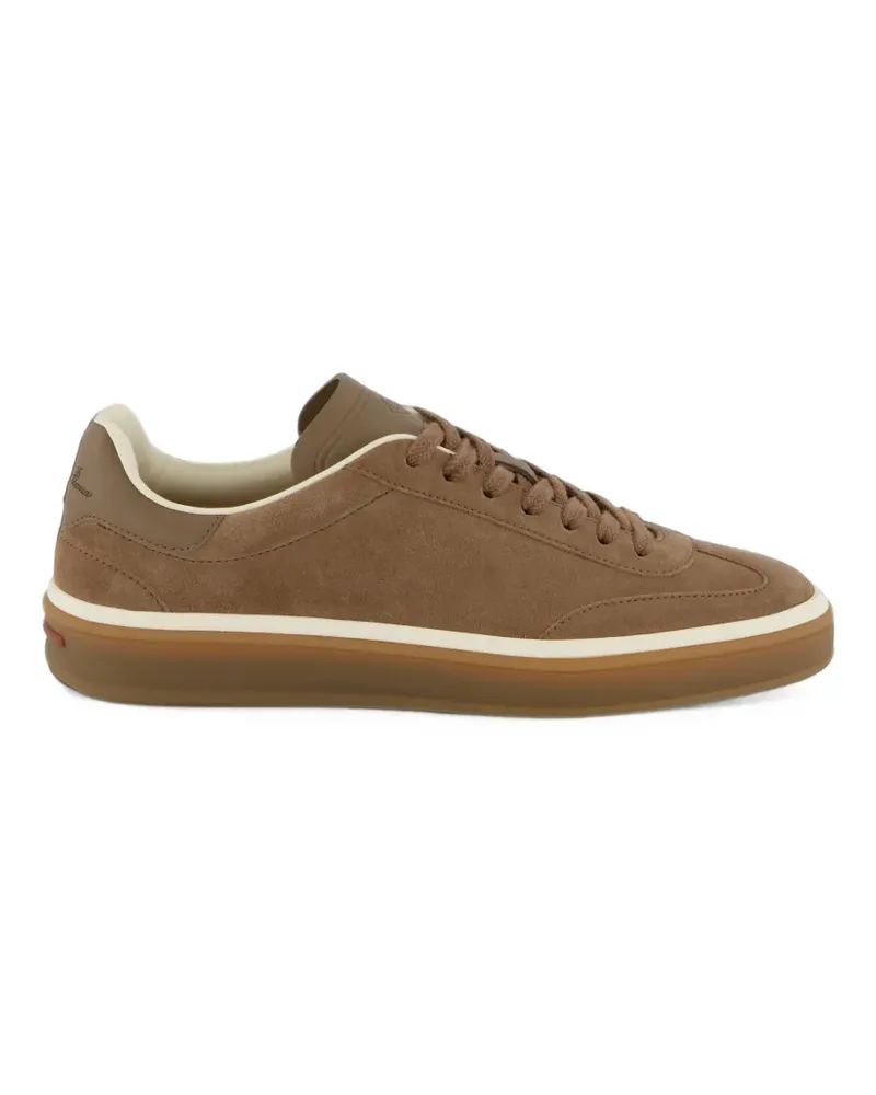 Loro Piana Tennis Walk Sneakers mit Lederbesatz - Braun Braun