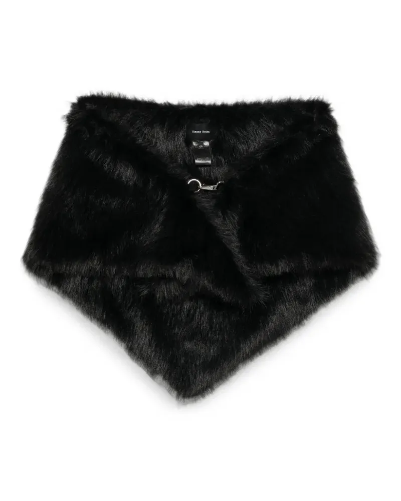 Simone Rocha Schal aus Faux Fur mit Karabinerverschluss - Schwarz Schwarz
