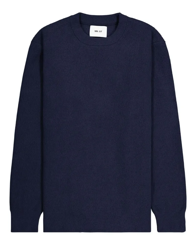 NN 07 Gerippter Pullover - Blau Blau