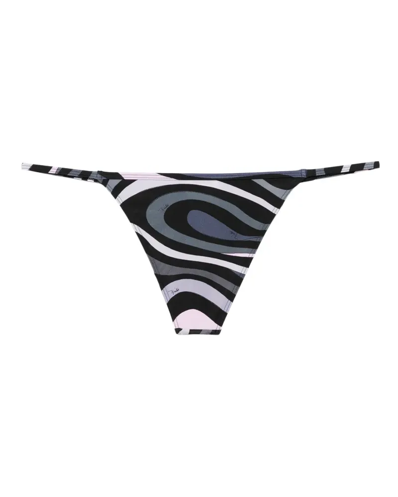 Emilio Pucci Bikinihöschen mit abstraktem Print - Schwarz Schwarz