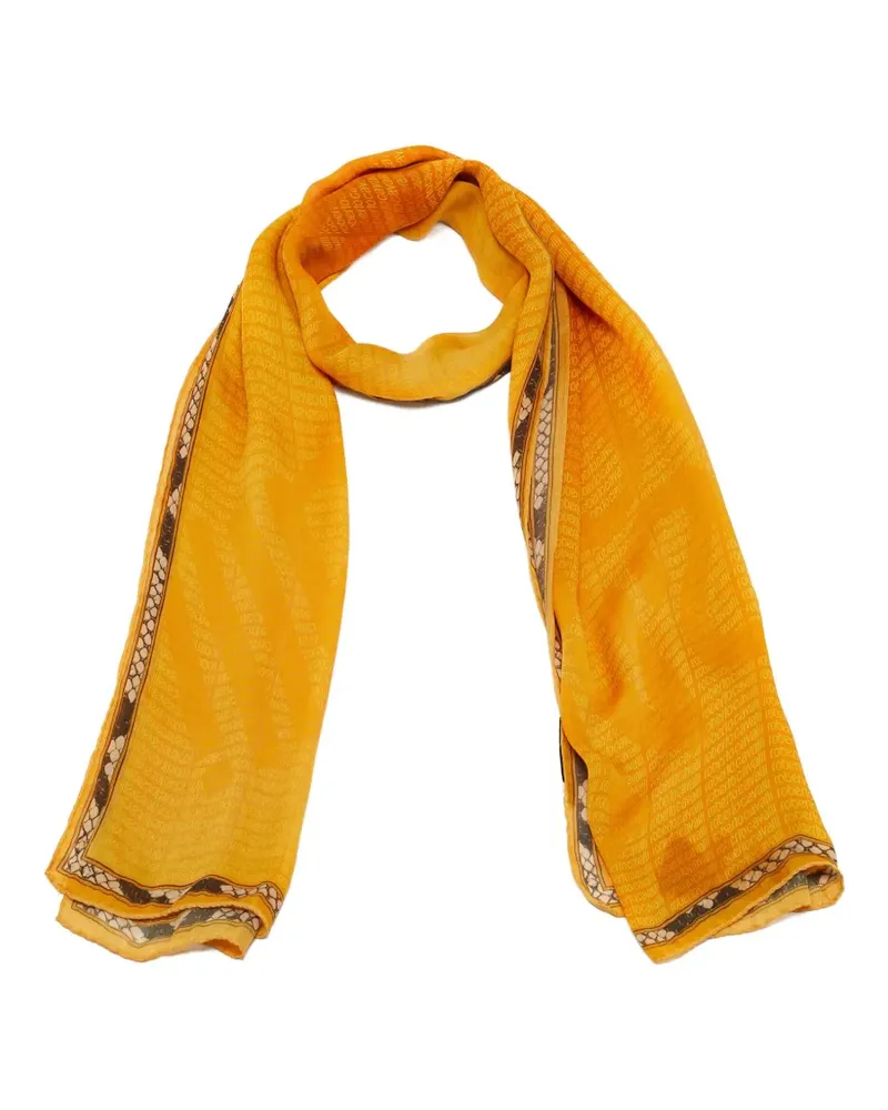 Roberto Cavalli Seidenschal mit Logo-Print - Gelb Gelb