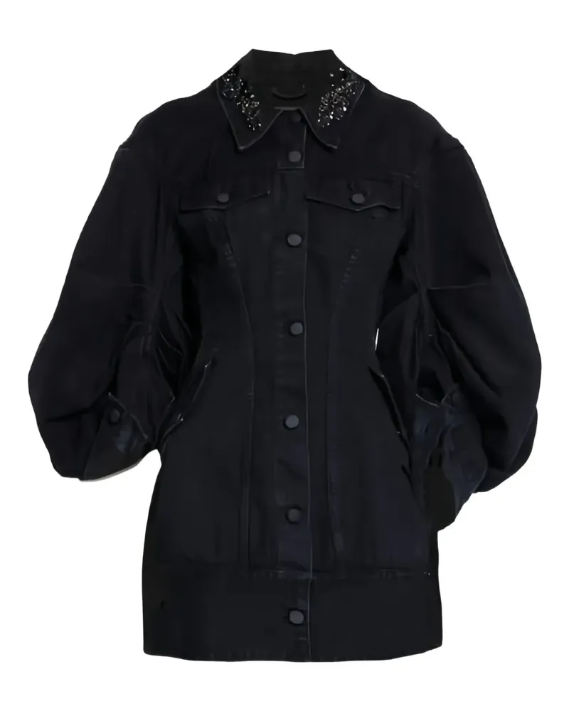 Simone Rocha Verzierte Jeansjacke - Schwarz Schwarz