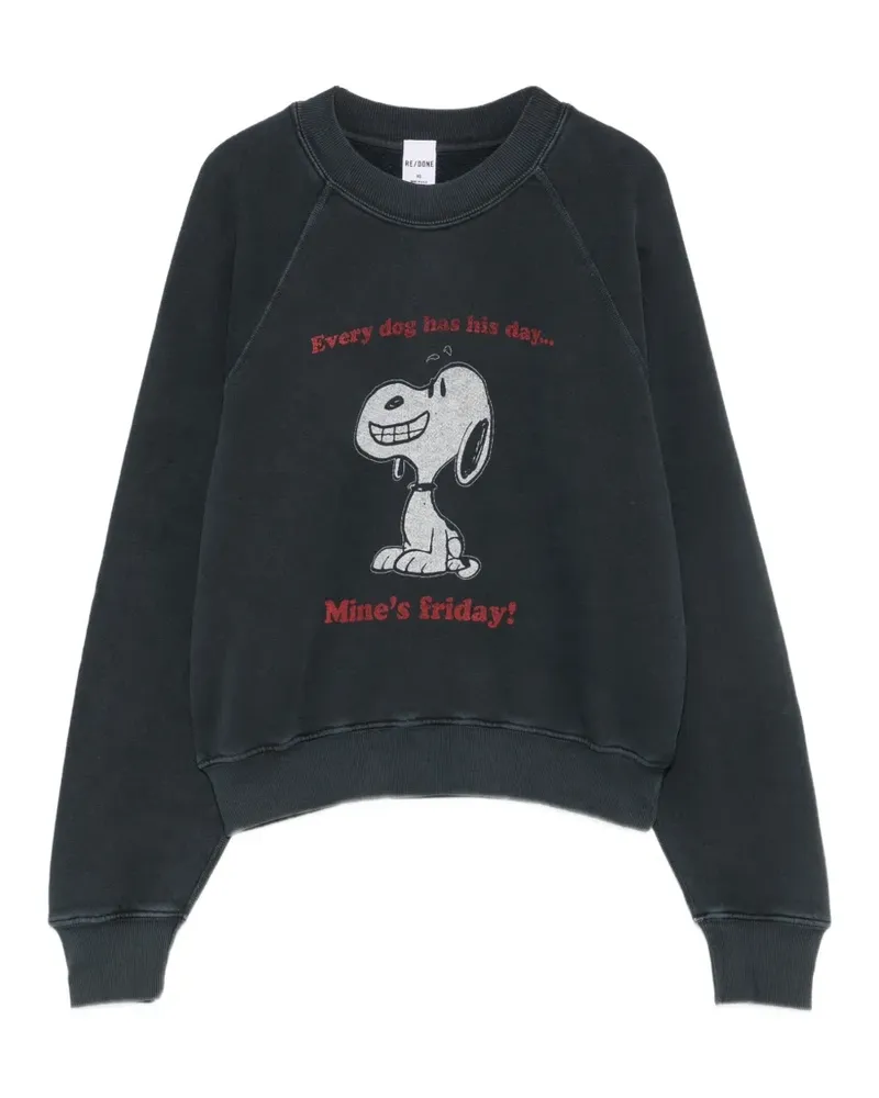 RE/DONE graphic-print raglan-sleeve sweatshirt - Grau Grau