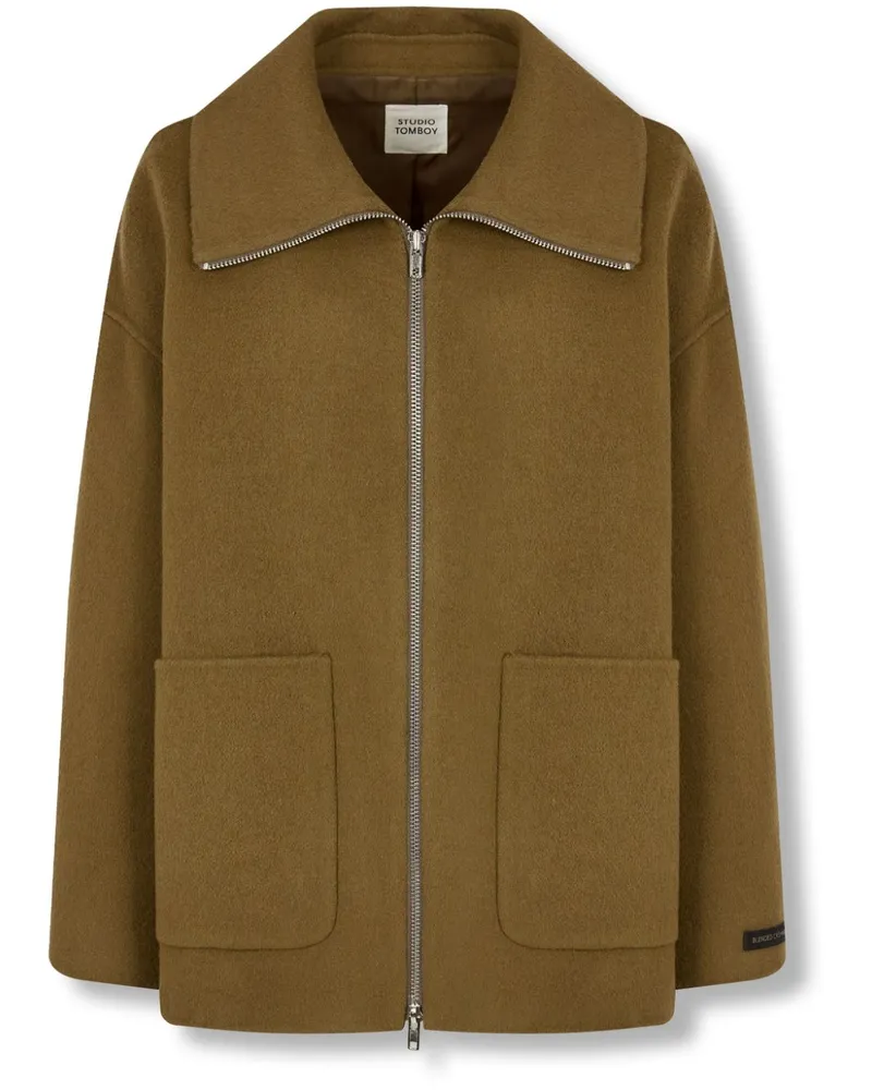 STUDIO TOMBOY Jacke mit weitem Kragen - Grün Grün