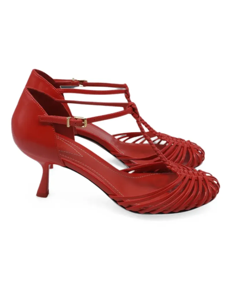 Zimmermann Geflochtene Pumps mit T-Riemen - Rot Rot