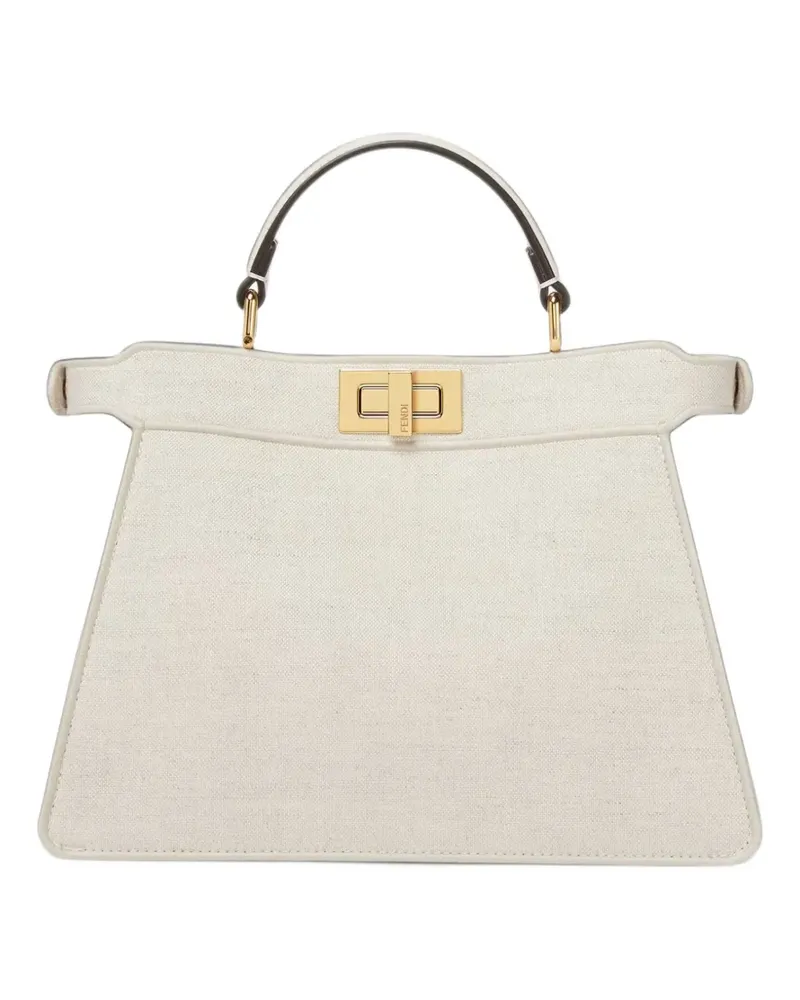 Fendi small Peekaboo ISeeU embroidered tote bag - Weiß Weiß