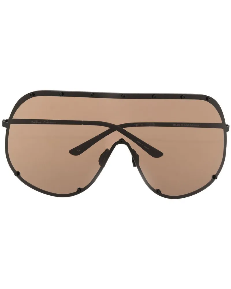 Rick Owens Shield Oversized-Sonnenbrille - Braun Braun